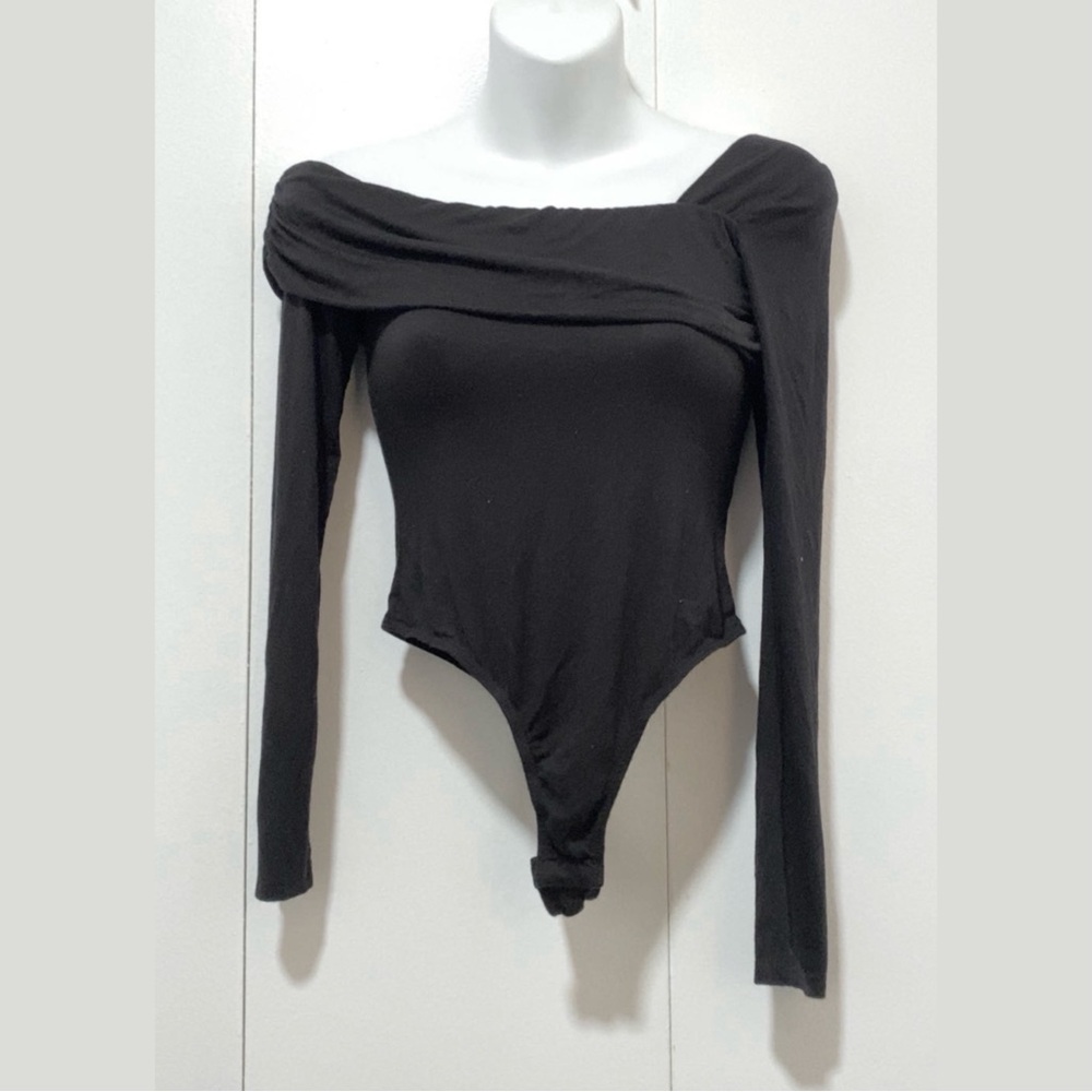 Fashion Nova Black Off-Shoulder Bodysuit